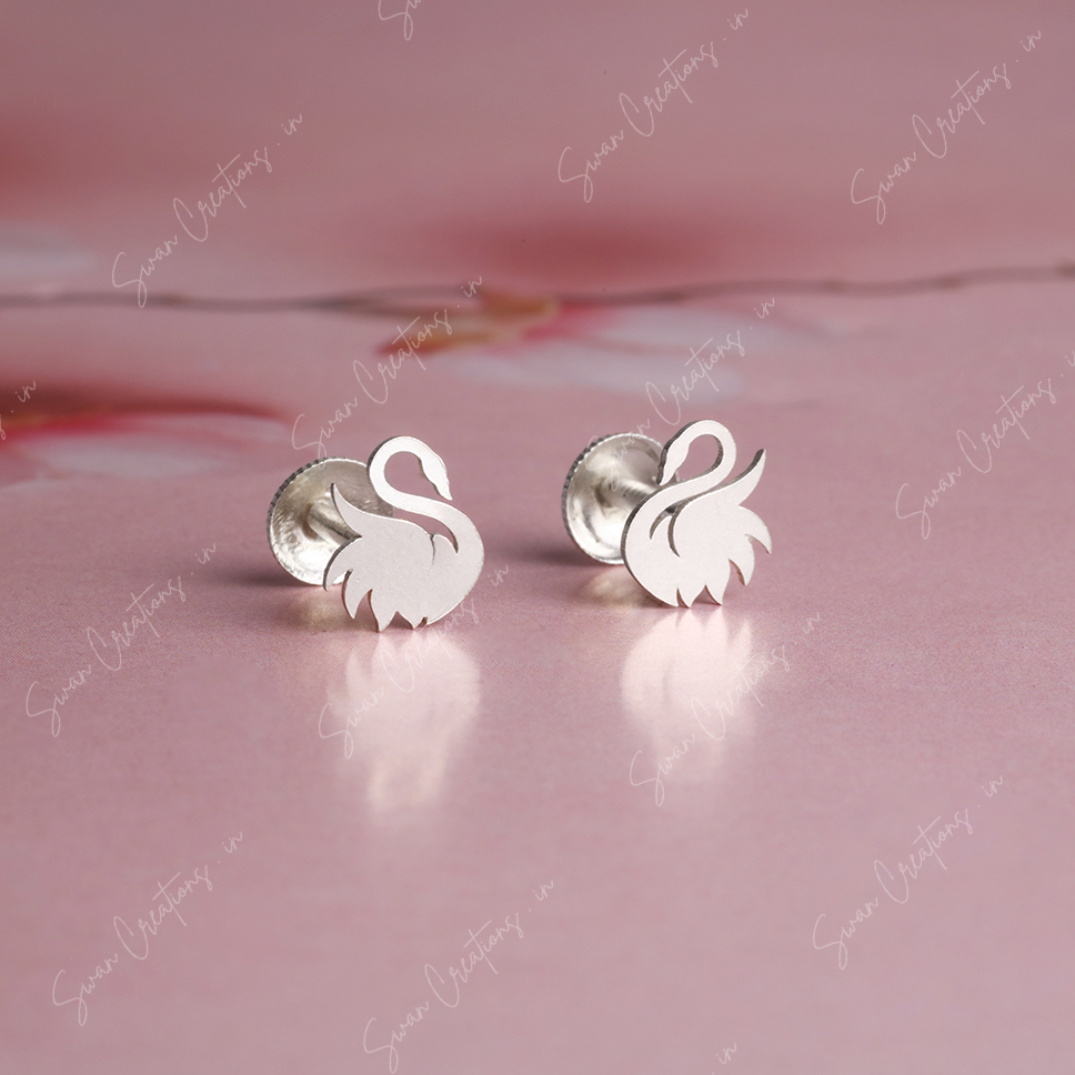 swan-swancreations-earrings-everday earrings-925 silver stud-925 earrings-silver earring-925 silver earring 925 Silver Earring - SWAN - Image 1