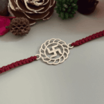 925 SILVER FLORAL SWASTIK RAKHI - Image 2