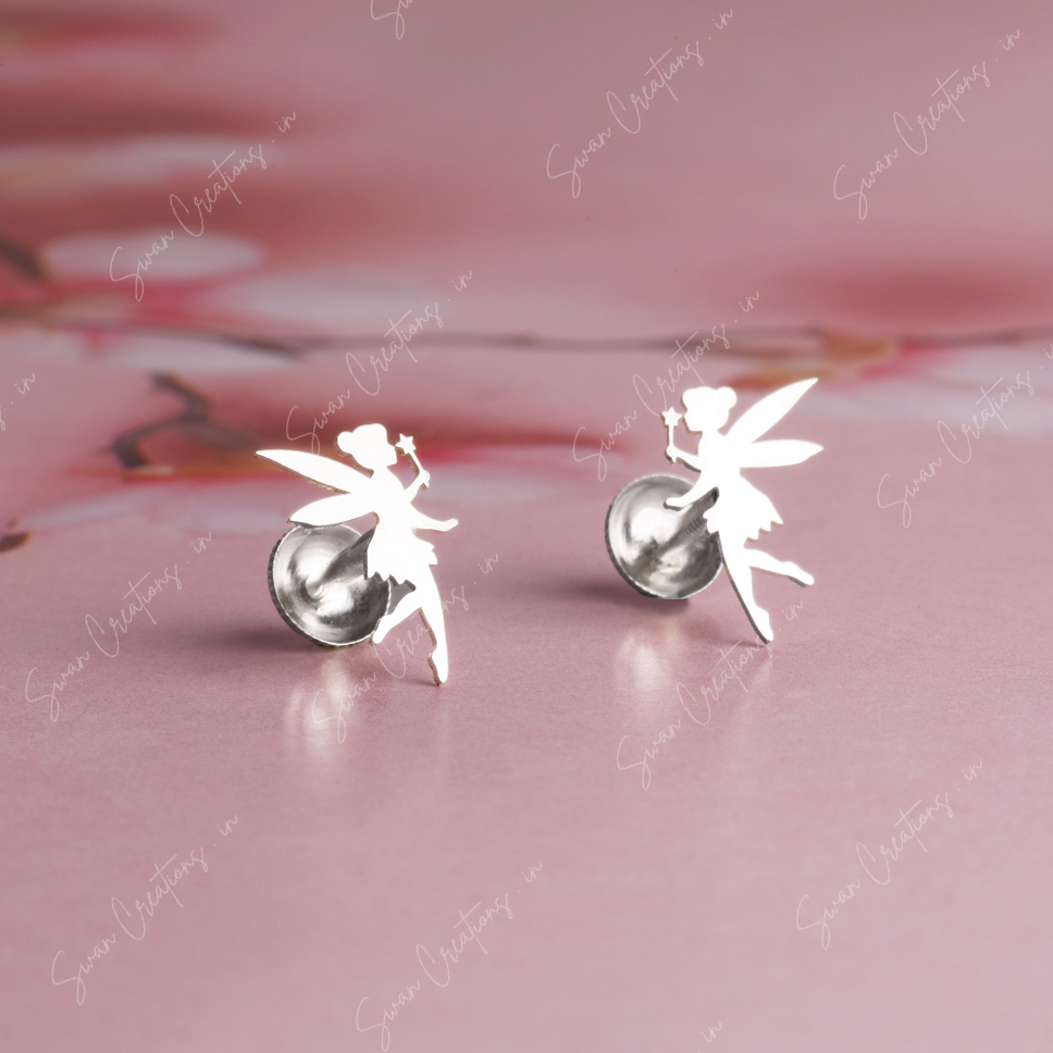 tinkerbell-swancreations-earrings-everday earrings-925 silver stud-925 earrings-silver earring-925 silver earring 925 Silver Earring - TINKERBELL - Image 1