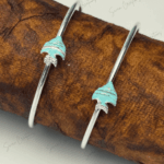 925 SILVER BABY BANGLE - BLUE FIN - Image 2