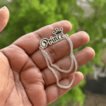 925 Silver Engraved Brooch - Double Drop