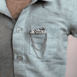 925 Silver Engraved Brooch - Double Drop - Image 2