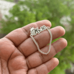 925 Silver Engraved Brooch - Single Drop
