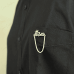 925 Silver Engraved Brooch - Single Drop - Image 2