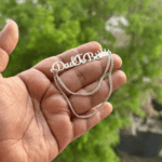 925 Silver Script Brooch - Double Drop