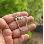 925 Silver Script Brooch - Single Drop