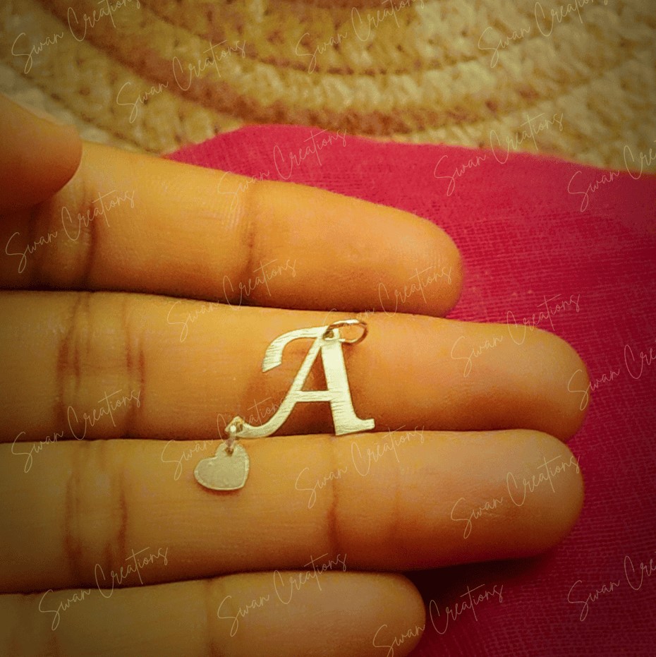 925 silver_letter heart pendant_alphabet pendant_silver pendants_stylish pendants_small pendants_cute pendants_silver gifting options_pendants for chain LETTER HEART PENDANT(925 SILVER) - Image 1