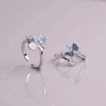 925 SILVER ADJUSTABLE TOE RINGS -Sapphire Bloom