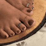 925 SILVER ADJUSTABLE TOE RINGS - ANTIQUE BLOOM - Image 2