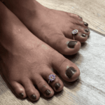 925 SILVER ADJUSTABLE TOE RINGS - LILAC PETAL - Image 2