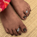 925 SILVER ADJUSTABLE TOE RINGS - MIDNIGHT BLUE - Image 2