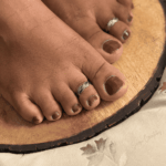 925 SILVER ADJUSTABLE TOE RINGS - RUSTIC BAND - Image 2