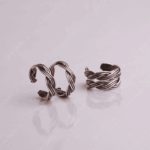 925 SILVER ADJUSTABLE TOE RINGS - RUSTIC BAND