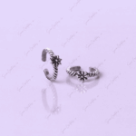 925 SILVER ADJUSTABLE TOE RINGS - SMOKED PETAL
