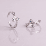 925 SILVER ADJUSTABLE TOE RINGS - BLUE BLOOM
