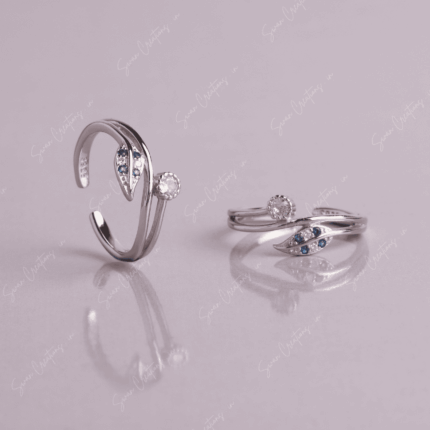 925 SILVER ADJUSTABLE TOE RINGS - BLUE IVY