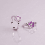 925 SILVER ADJUSTABLE TOE RINGS - IRIS VIOLET