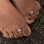 925 SILVER ADJUSTABLE TOE RINGS - CRYSTAL FLORA - Image 2