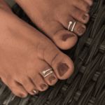 925 SILVER ADJUSTABLE TOE RINGS -TINY STAR - Image 2