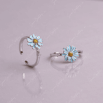 925 SILVER ADJUSTABLE TOE RINGS - SKY PETAL