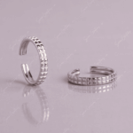 925 SILVER ADJUSTABLE TOE RINGS - SQUARE EDGE