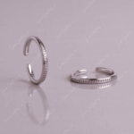925 SILVER ADJUSTABLE TOE RINGS - STONE TAP