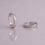 925 SILVER ADJUSTABLE TOE RINGS - WAVE LINE