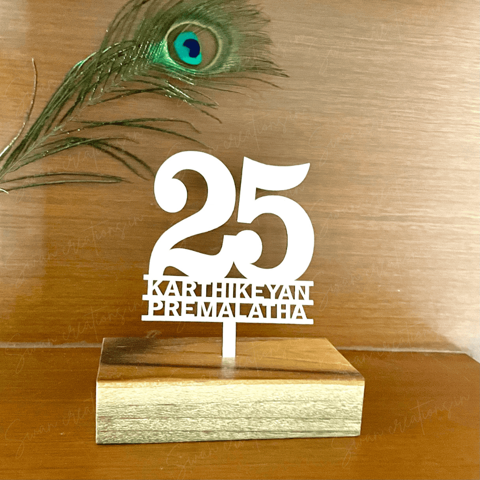 925 SILVER - SILVER ANNIVERSARY CAKE TOPPER - Image 2
