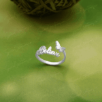 925 SILVER ADJUSTABLE NAME RING - BUTTERFLY