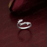 925 SILVER ADJUSTABLE NAME RING - CROWN