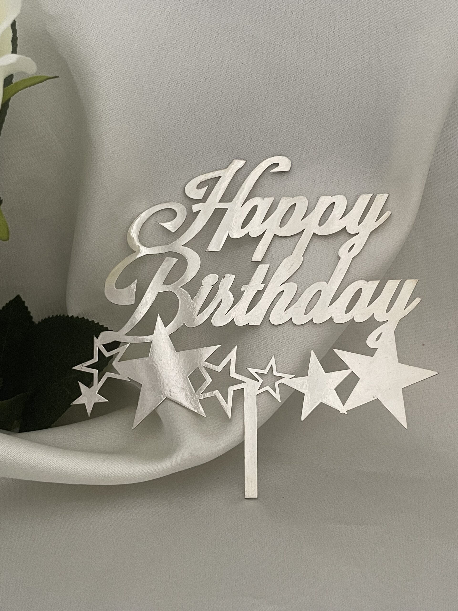 IMG_3593 925 SILVER - LUCKY STARS CAKE TOPPER - Image 1