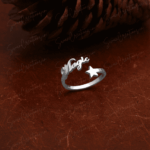 925 SILVER ADJUSTABLE NAME RING - STAR