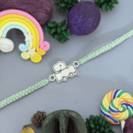 925 SILVER TINY DINO NAME RAKHI