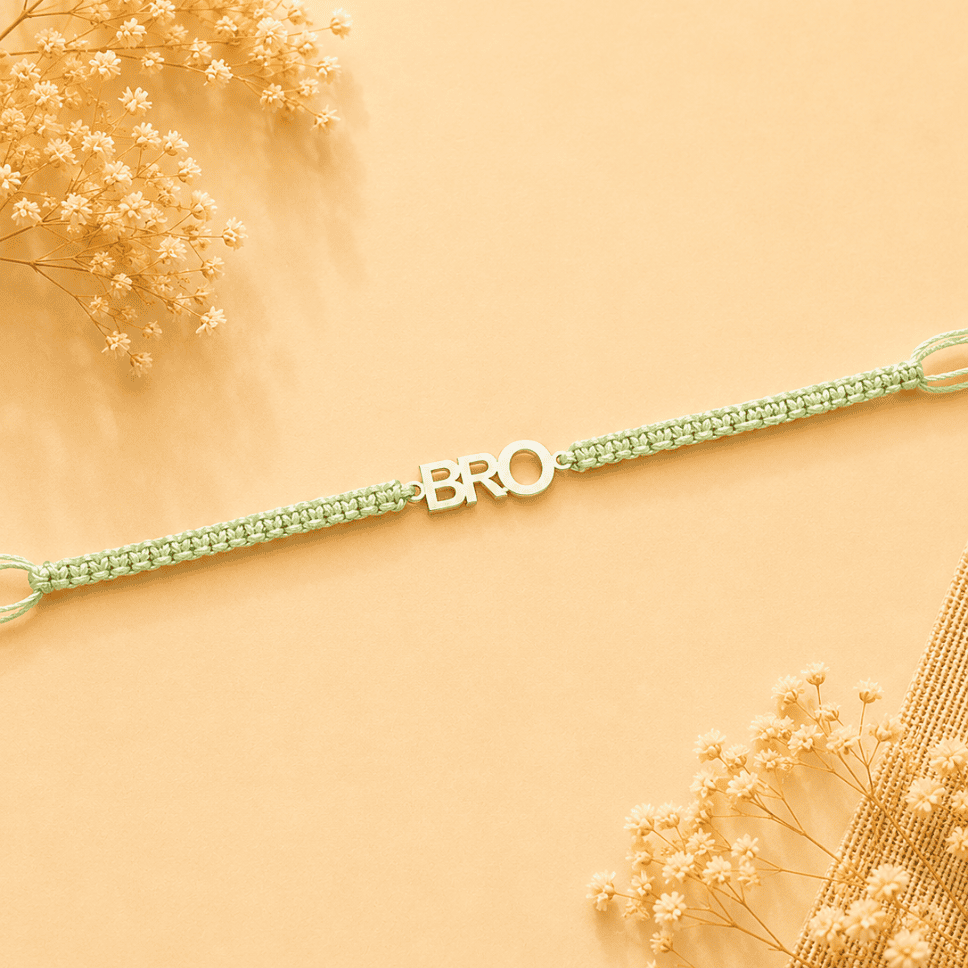 bro rakhi_925 silver rakhis_rakhis for raksha bandhan_rakhis_gifts_raksha bandhan_special rakhis_brother sister gifts 925 SILVER BRO RAKHI - Image 1
