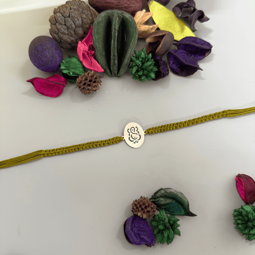 vignaharta rakhi_925 silver rakhis_rakhis for raksha bandhan_rakis_silver rakhis_gifts_raksha bandhan_special rakhis_brother sister gifts 925 SILVER VIGNAHARTA RAKHI - Image 1