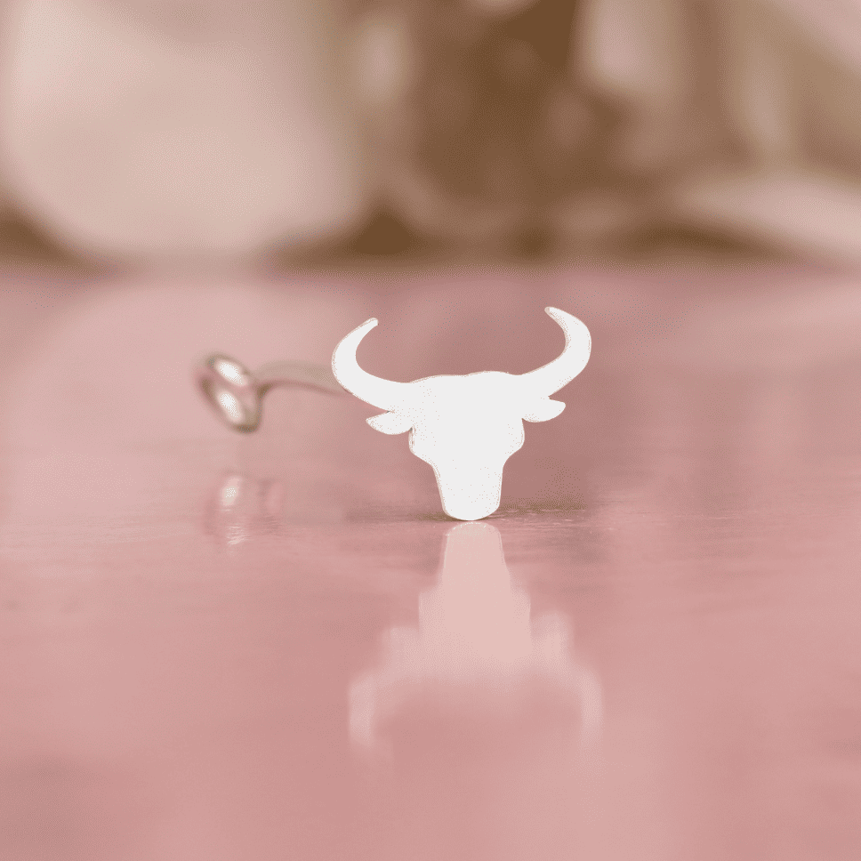 BULL-swancreations-impressions-babyproducts-bindistamps-pottuachu-chukkapulla-925silver BULL - Image 1