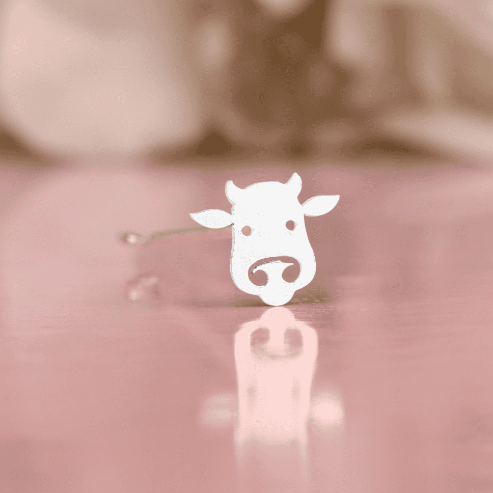 COW-swancreations-impressions-babyproducts-bindistamps-pottuachu-chukkapulla-925silver COW - Image 1