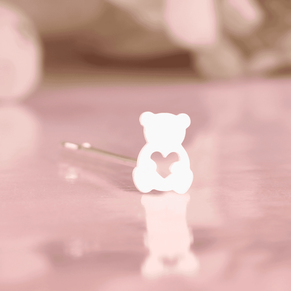 LOVE BEAR-swancreations-impressions-babyproducts-bindistamps-pottuachu-chukkapulla-925silver LOVE BEAR - Image 1